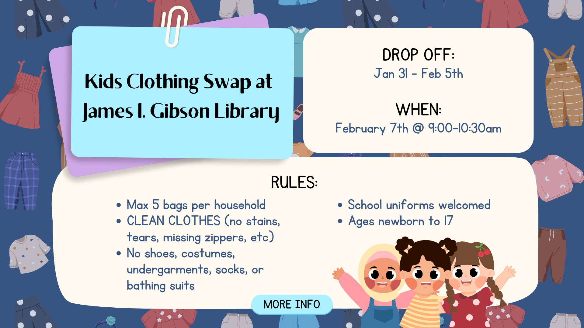 Kids Clothing Swap at James I. Gibson Library
